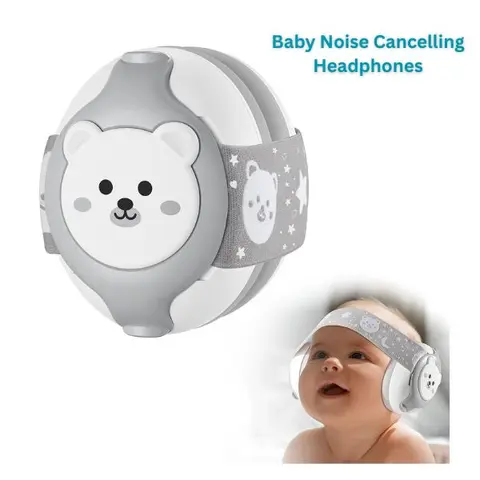 Unisex Animal Theme Noise Cancelling Baby Earmuffs with Adjustable Headband - ABS+PVC+PU Ear Protection for 0-3 Years/0-36 Months Newborn Baby Stuff, Sleep, Travel
