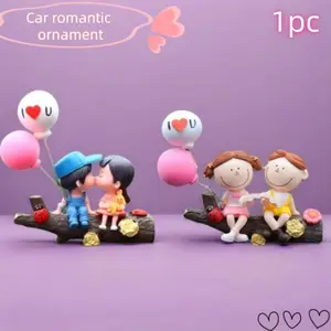 Couple Love Balloon Car Ornament, Cute Dashboard Decor, Durable Anti-Fall Tree Branch Couple Figurine, Perfect for Car Interior Decoration, Car Dashboard Decorations, Girly Car Accessories