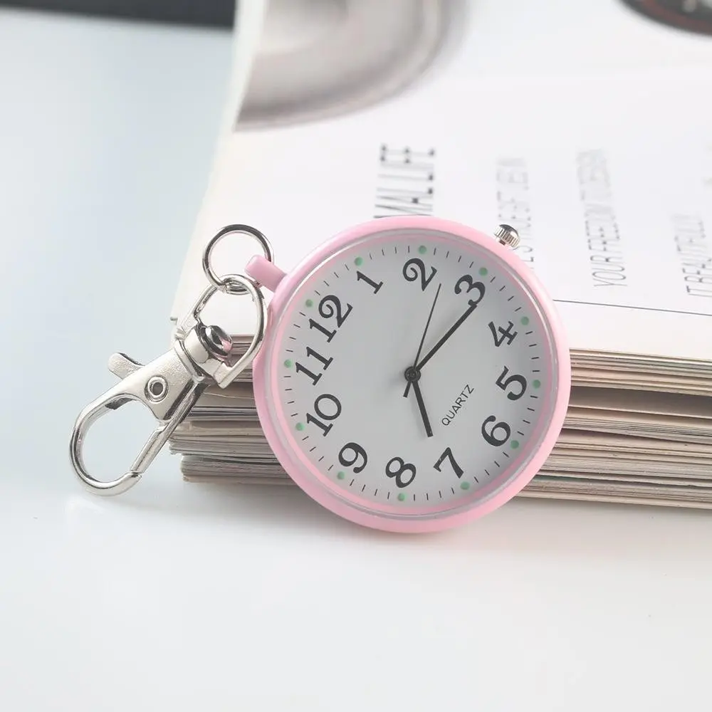 Vintage Quartz Movement Nurse Watch Keychain, Large Dial Digital Hanging Watch, Stainless Steel Keychain, Perfect for Students, Exams, and Daily Use