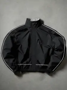 Men's Casual Windbreaker Jacket with Striped Design, Durable and Comfortable Fabric for Sports, Outdoor Activities, Everyday Wear in Spring & Summer