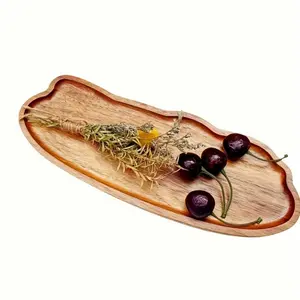 High-Quality Mahogany Irregular Tray 29*10.6cm Suitable for Home Decor, Desserts, Snacks, Fruits and Appetizers Suitable for Various Holidays, Dinner Plates Salad Serving Plates Dinnerware