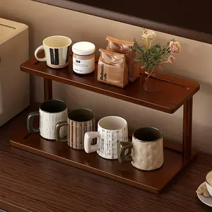 Multi-Layer Desktop Organizer Rack, Storage Holder for Mugs Cups and Essentials, Luxury Style Home Display Shelf for Living Room Bedroom Kitchen, Display Stand, Display Riser