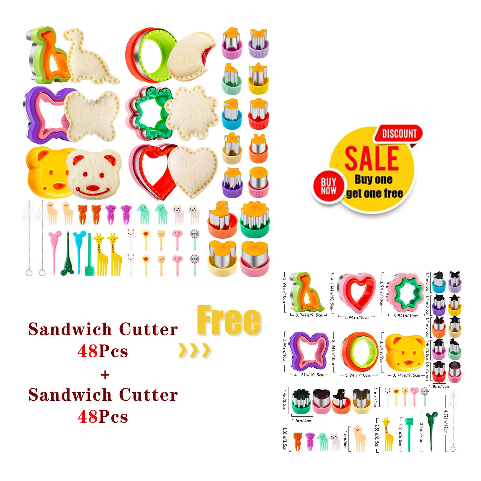 48Pcs*2 Sandwich Cutter 