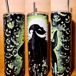 Green Monster 20oz Tumbler Bottle Drinkware Metal Straw Water Bottles Mug Cup Portable Bottled Reusable Washable