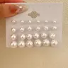 【Black Friday】Women's Cute Faux Pearl Decor Stud Earrings, Fashion Earring Set, Elegant Minimalist Earrings for Women, Trendy Versatile & Exquisite Jewelry, Ideal Birthday Gift