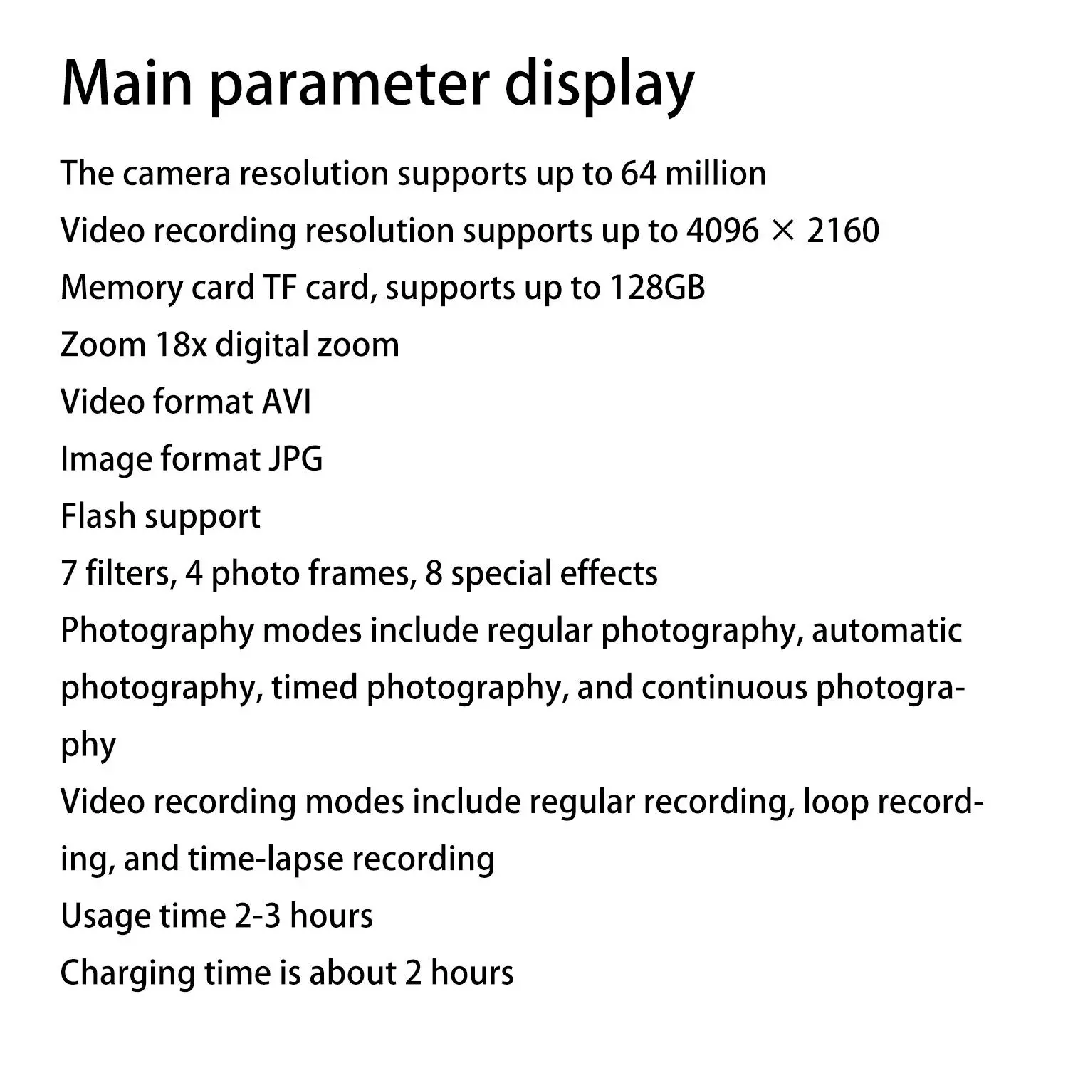 18X Digital Zoom Camera with Lens & 32GB Micro SD Card, High