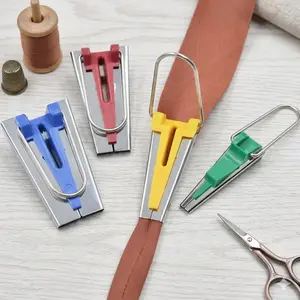 Multi-Size Bias Tape Maker DIy fabric Binding Tool, Quilting Sewing Machine Presser Foot Attachment for Quick Easy Hemming, Non-Slip Sewing Aid for Home Crafting & cloth Accessories