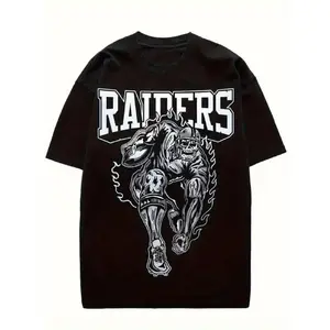 Men's Vintage Raider Graphic T-Shirt Soft Breathable Cotton Relaxed Fit Tee with Retro Raider Helmet Bold Lettering Design Athletic Casual Streetwear Gym Shirt for All Season Comfort Durable Casual Attire Machine Washable