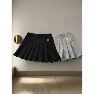 2 Girls' Casual Skirt Pants with Secure Elastic Waistband - Machine Washable Solid Color Skirt Pants for Toddlers And Children, Breathable Summer Set