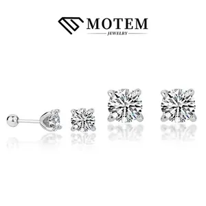 Classic 925 Sterling Silver Moissanite Stud Earrings