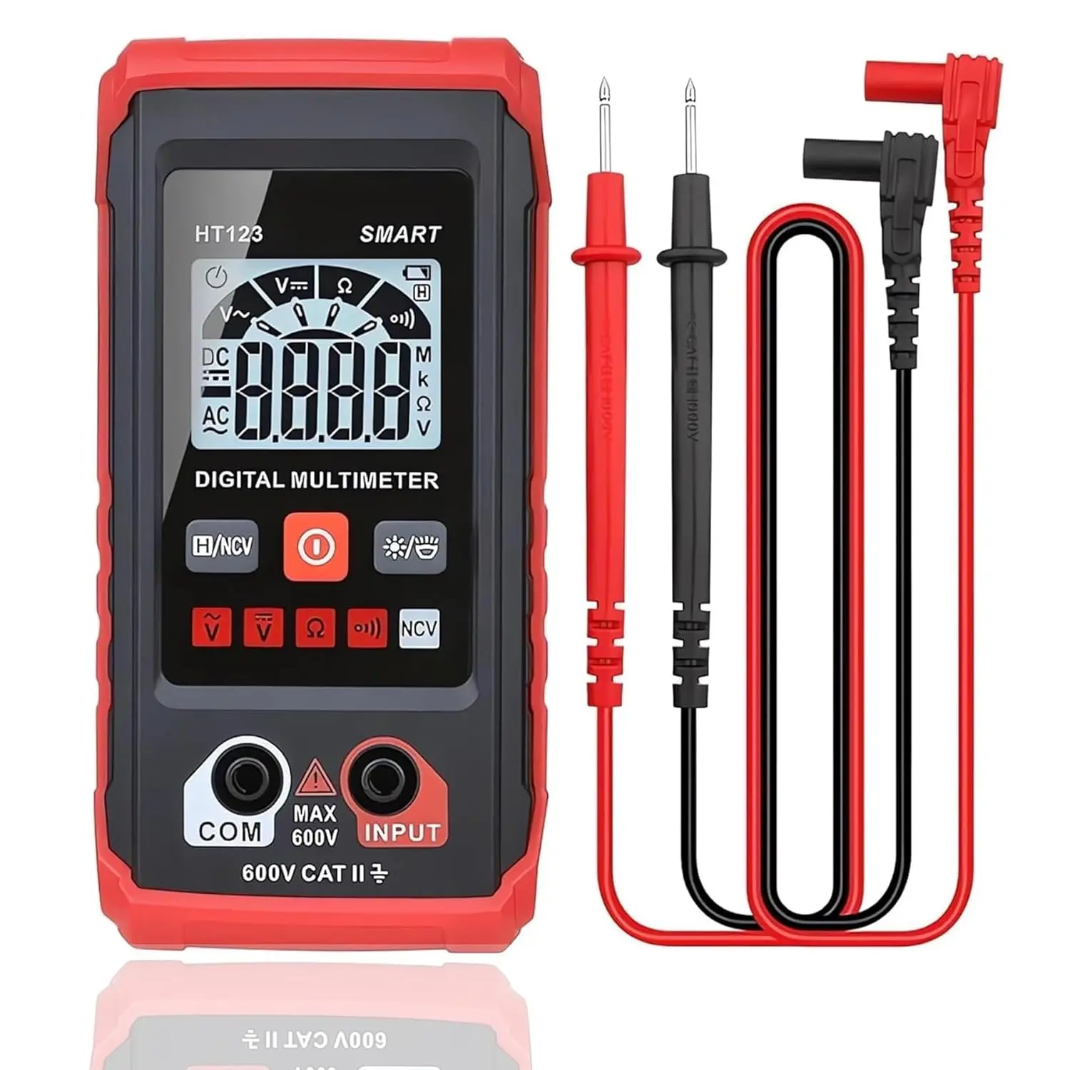 HT123 Smart Digital Multimeter Tm-510 4000 Counts Non-Contact Voltage Tester with Data Hold & Backlight Display for Electronics & DIY