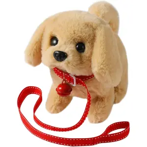 Plush Golden Retriever Toy Puppy Electronic Interactive Dog - Walking, Barking, Tail Wagging, Stretching Companion Animal for Kids Toddlers