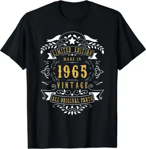 60th Birthday Women 60 Years old Men Born 1965 60 Birthday T-Shirt