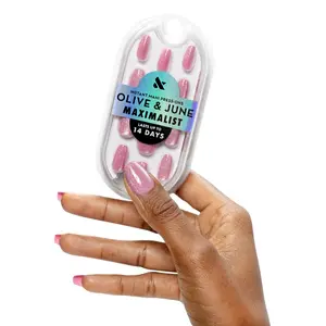 Instant Press-On Nails| (Glue) Medium Coffin, 42 Fake Nails, 21 Sizes| Non-Toxic, Long-Lasting Big, Bold Gorgeous Realistic Look| Salon-Quality at Home| Rose Velvet