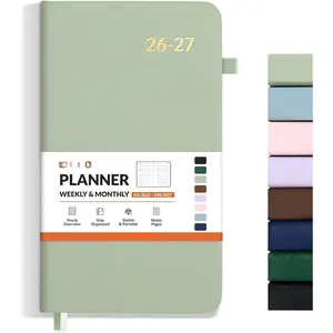 2026-2027 Pocket Weekly Planner for Purse 3.5" x 6" - 12 Month (July 2026 - June 2027) Academic Year Calendar, Pocket Size Planner, Hardcover, Note, 100 GSM Paper, Sage Green