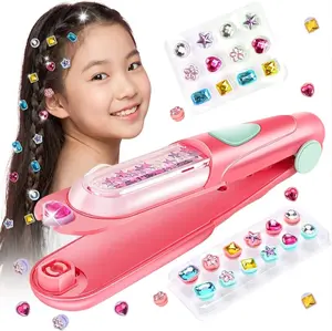 Hair Gem Stamper Kit for Girls – Bling Hair Jewels Styling Tool with Reusable Sparkly Diamonds, Easy Clip-On Hair Accessories, Birthday Gift for Girls