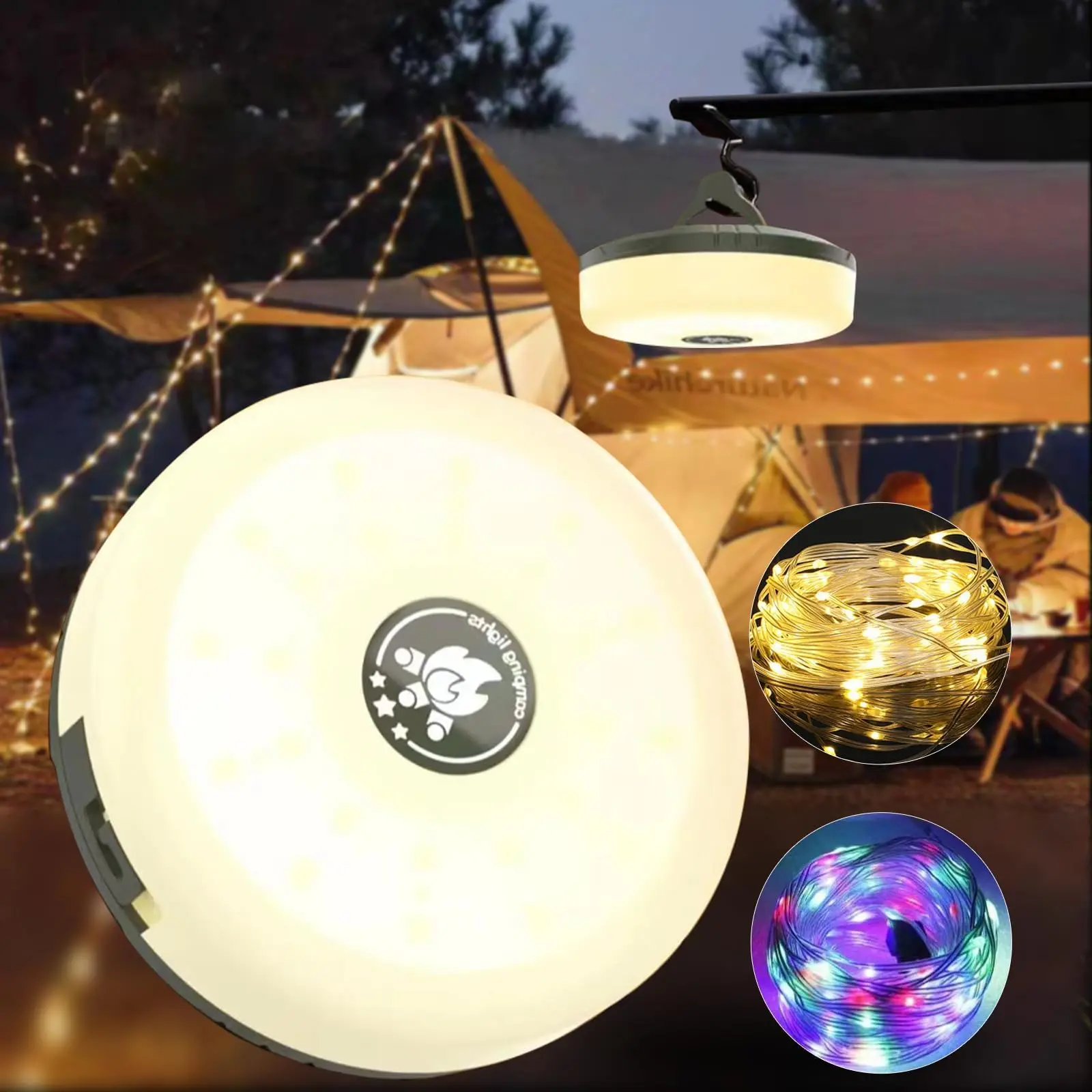32.8ft Waterproof LED Strip Lights USB C Portable Outdoor Tape Light 5-Mode Warm Illumination Heavy Duty Decor Lighting