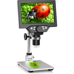 7" LCD Digital Microscope  1200X Maginfication 1080P  Microscope with Metal Stand,12MP Ultra-Precise Focusing Video Camera for  Adults,8 LED Fill Lights Windows/ Compatible