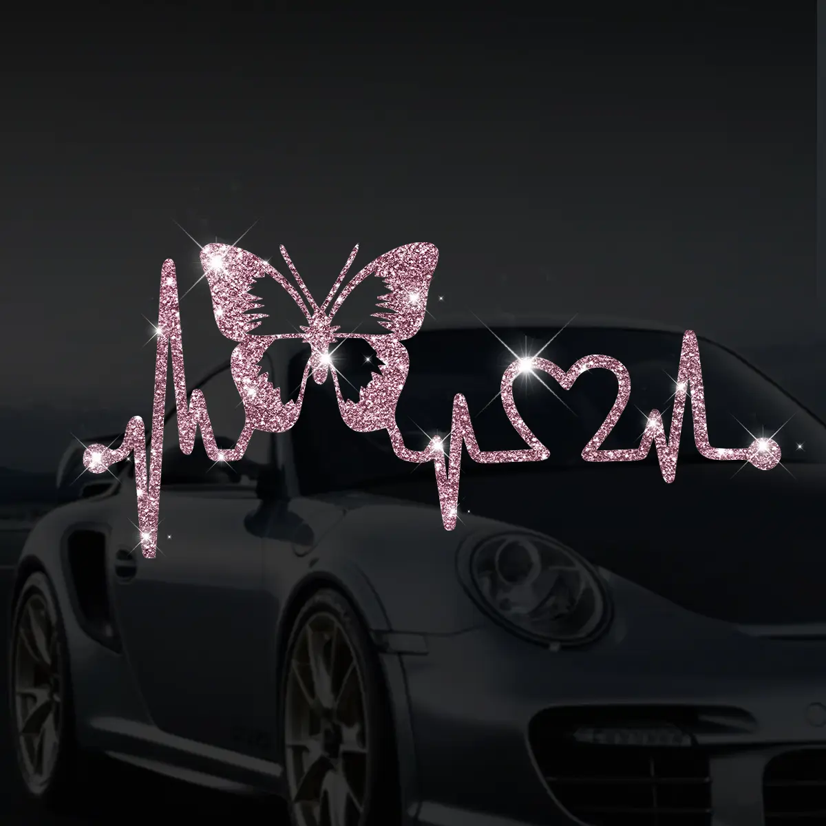 Shimmering Jumping Butterfly Car Sticker, Car Decorative Sticker, Self-Adhesive No Residue Easy Installation, Suitable for Cars Trucks Motorcycles Glass Windows Laptops