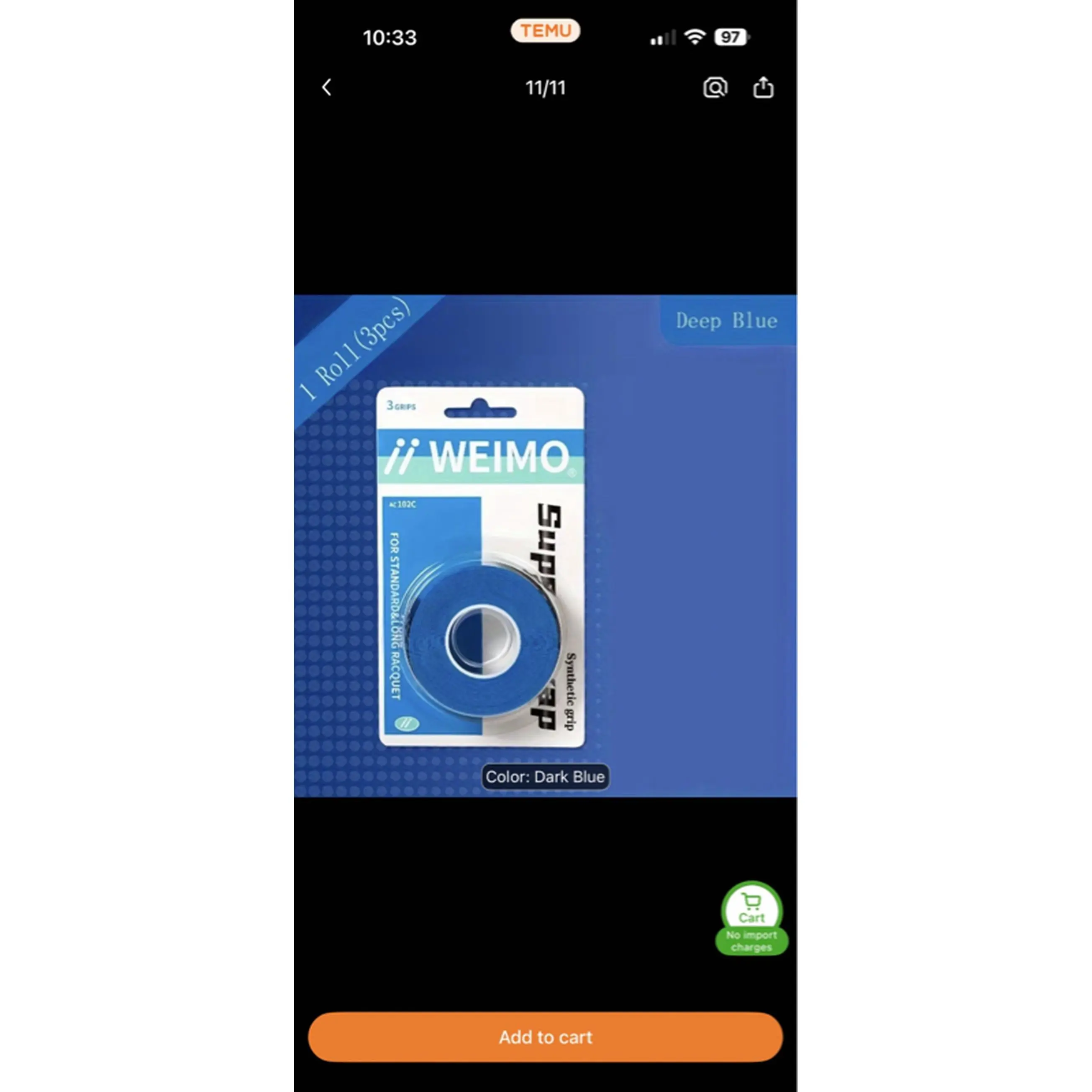 WEIMO Dark Blue Super Tape 1 Roll 3pcs Deep Blue Color for Secure Binding and Organization