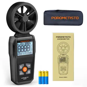 POROMETISTO AEM01 All-in-one anemometer, portable wind meter, wind speed, flow, level, temperature and humidity meter with LCD backlight.