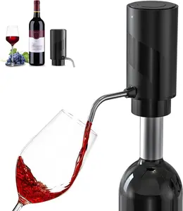 Electric Wine Aerator & Dispenser – Automatic Wine Pourer with USB Rechargeable Decanter, Premium Wine Accessory for Men & Women (Black)