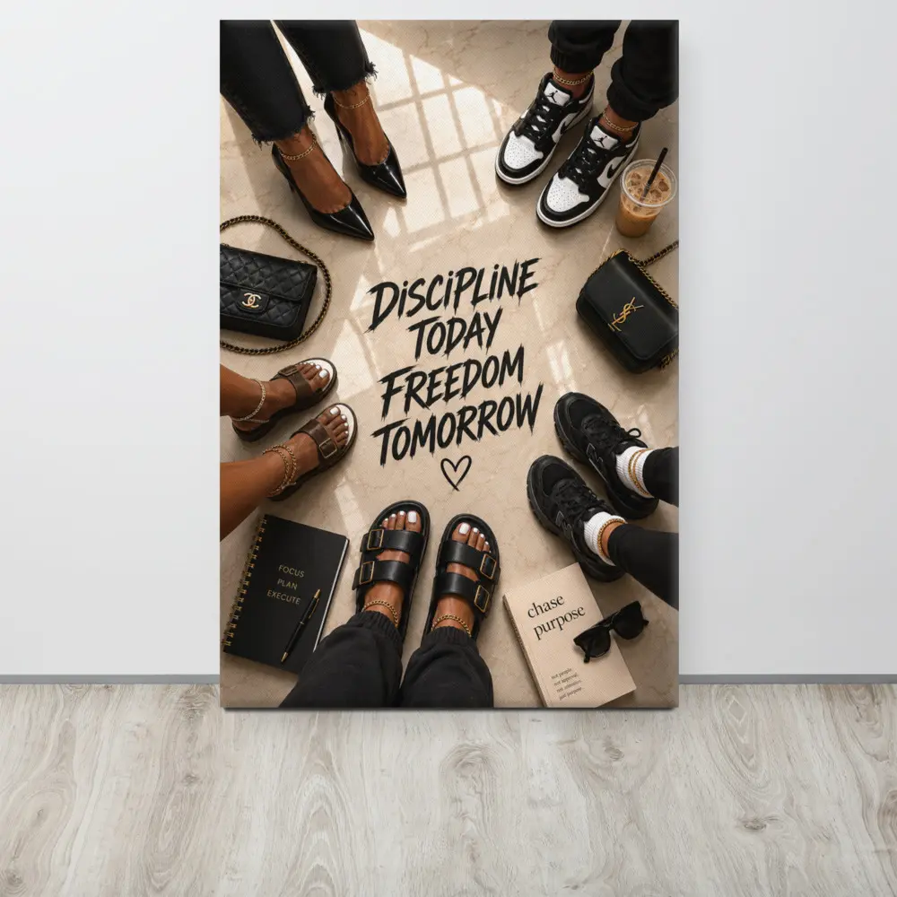 Discipline Today Freedom Tomorrow 24x36 Canvas Wall Art
