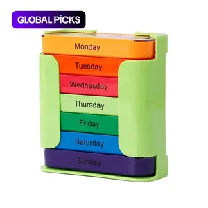 7-day Pill Storage Box, 1 Count Portable Lightweight Large Capacity Pill Organizer, Daily Pill Storage Box for Home Office Travel, Healthcare Home Supplies #GLOBAL PICKS