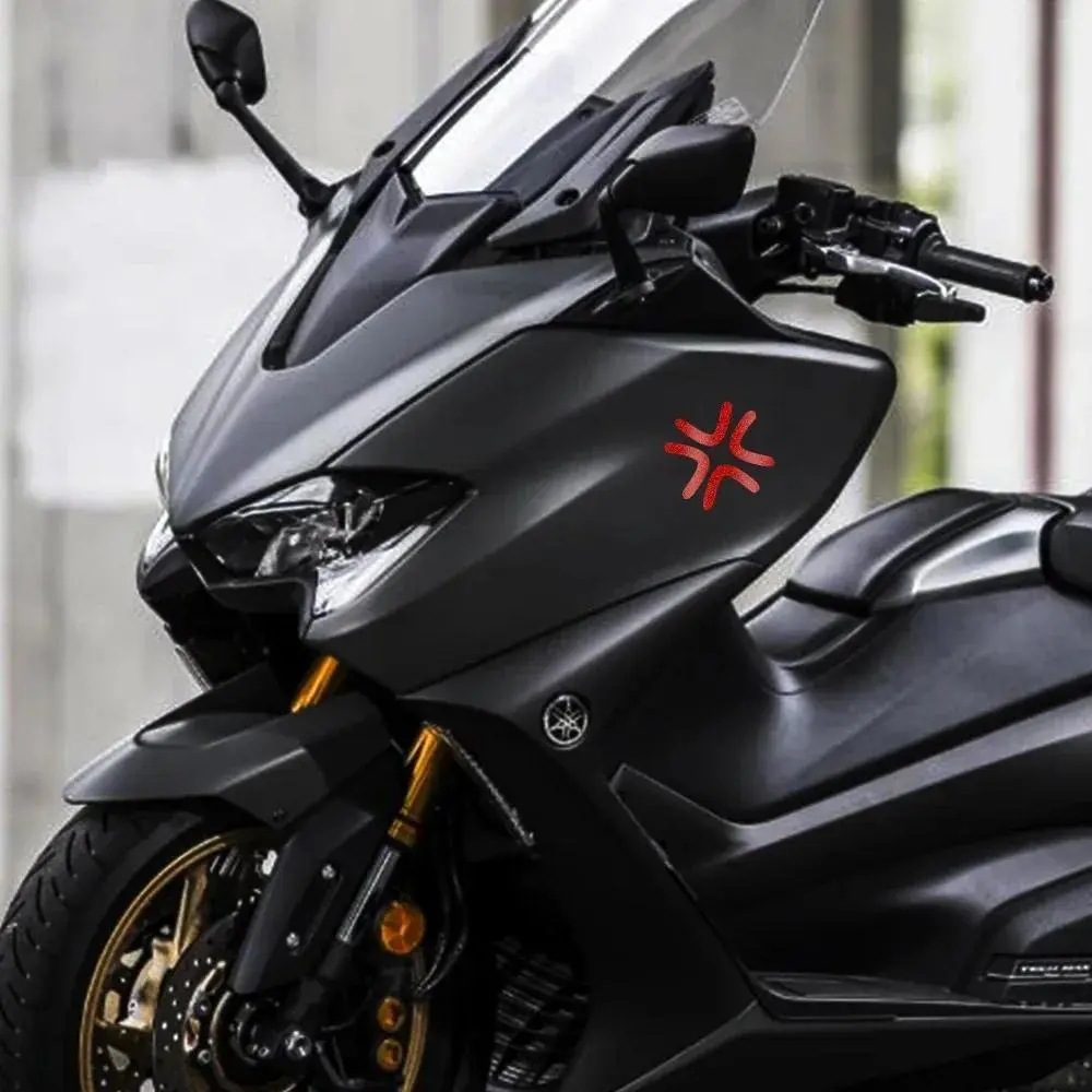 2PCS/SET Fits small body positions of commute Yamaha maxi-scooters, during morning rush urban rides, this red star burst sticker eases commute dullness, letting ordinary maxi-scooters show “scooter rider exclusive personality” attitude in details