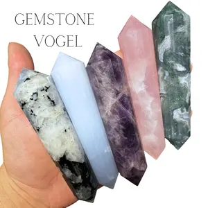 Natural Gemstone Vogel - Double Terminated Crystal Point - Faceted Gemstone Point