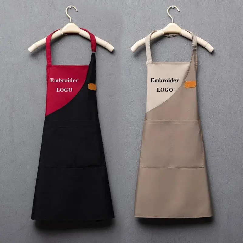 Waterproof Adult Aprons with Pocket and Waist Bag - Customizable Signature Design, Colorful Custom Print, Black Option, Printed Logo, Embroidery Your Logo for Home Kitchen Chefs/Bakers