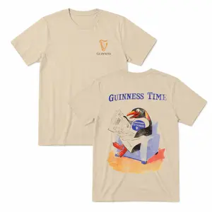 Guinness Time Penguin Vintage Graphic T-Shirt Retro Beer Artwork Streetwear Casual Aesthetic Soft Cotton Tee Unisex Gift, guinness shirt, penguin graphic, vintage beer tee, retro style, casual outfit