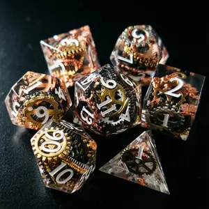 Dice Set, 7 Counts/set Clear Resin Durable Polyhedral & RPG Dice, Game Dice for D&D and Fantasy Games, Perfect Gift for D&D Enthusiasts