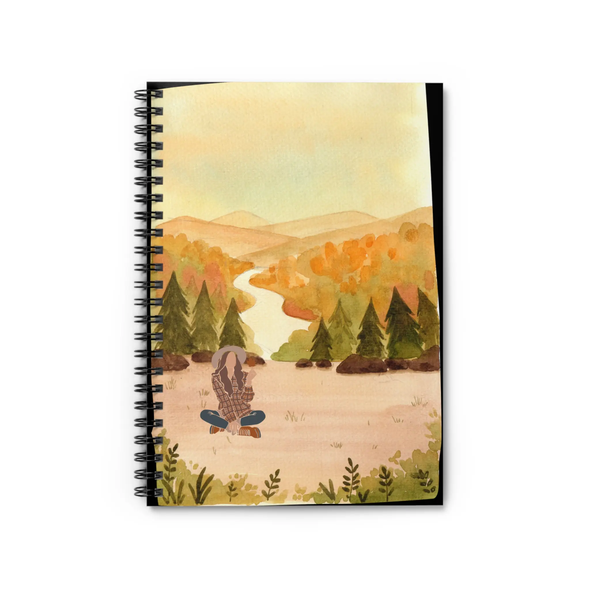 Autumn Meditation Spiral Notebook, Nature Journal, Writing Gift, Fall Planner, Outdoorsy Stationery, Art Therapy Notebook