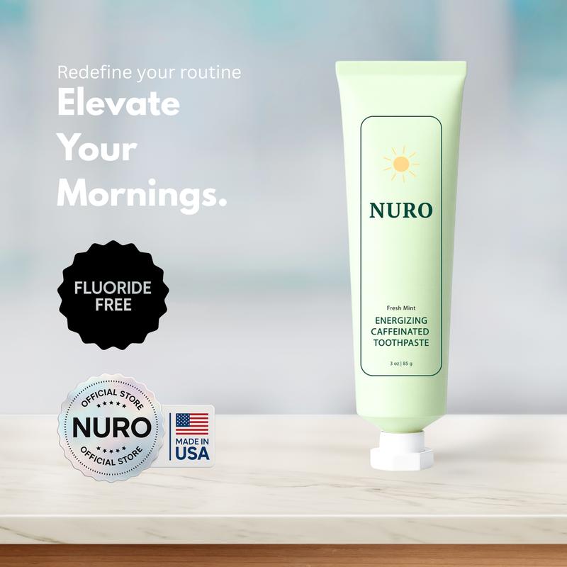 NURO AM Energy Toothpaste – Caffeine + Vitamin B12 | Hydroxyapatite ...