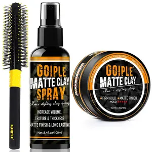 New style Dual-action texture and hold,Matte Clay Hair Texturizing & Volumizing Spray- Mens Hair Product Clay Texture Spray Lightweight Paste Pomade Incease Volume Leaves Hair Soft & Manageable Matte Finish & Long-Lasting 3.4fl oz
