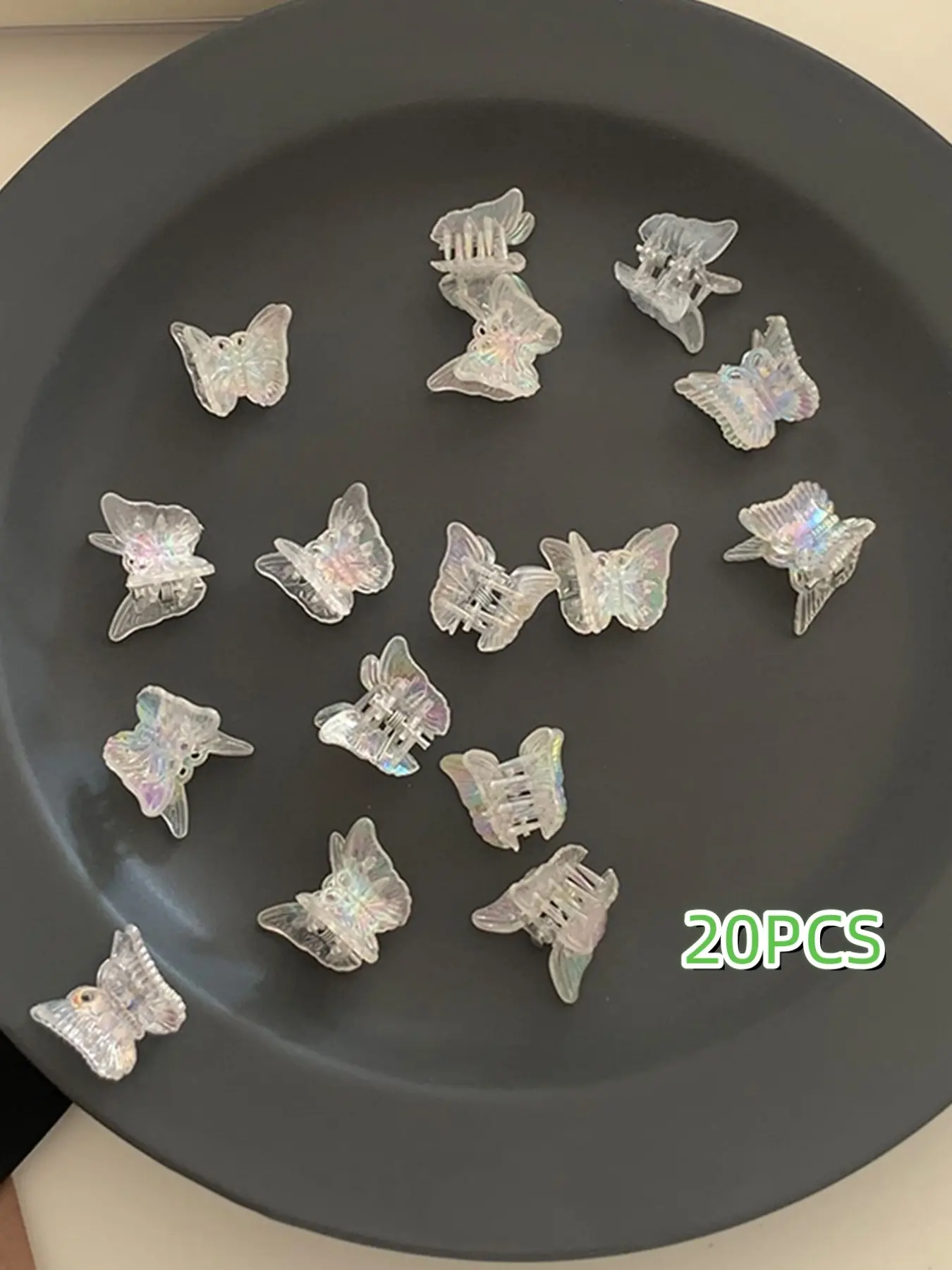 20pcs Glow-In-The-Dark Butterfly Hair Clips, Butterfly Design, Cute Mini Decorative Versatile PVC Hair Accessories, Fashionable Side Clip Headwear for Women Girls Daily Wear, Glowing Hair Clips, Gift Idea
