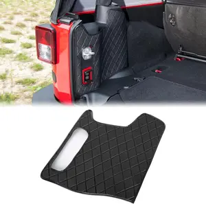 Trunk Protective Leather case PU Leather Cargo Sidewall Protector Compatible with 2011-2017 Jeep Wrangler JK Rear Trunk Luggage Security Protector, 1pc(Fit The subwoofer on The Right Side)
