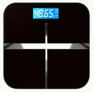Large Capacity 465 lb Digital Bathroom Scale - Sleek Black, Tempered Glass, Ultra-Wide Platform, Easy-to-Read Backlit LCD Display, Precise & Secure Weighing Machine for Home Use, Weight Scale, Electronic Scale, 390 LBS