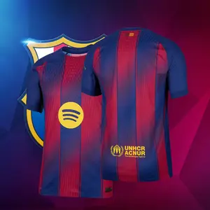 25-26 Season Home Short Sleeve Soccer Jersey Fans Version Red Blue Football Jersey