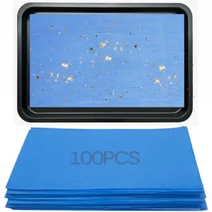 100 sheets of birdcage liner paper 11X 17inch blue cage paper liners, disposable cage paper liners, thickened pre-cut absorbent pads, suitable for pet birds and parrots (blue)