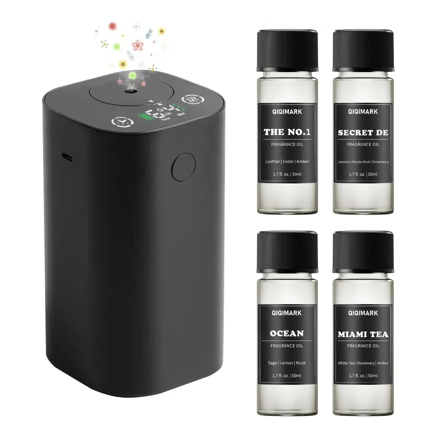 Waterless Essential Oil Diffuser Kit with 4 X 1.69oz Hotel Scent Fragrance Oils, Diffuser for Home Car Office Valentines Day Gifts, Air Fresheners for Home, Local Warehouse Galentines Day Gifts for Women