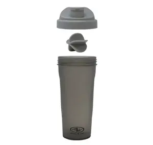 Athletic Works 24oz Gray Protein Drink Shaker Bottle W/Mixing Ball