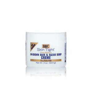 B&C Skin Tight Extra Strength In-Grown Hair & Razor Bump Creme with Tea Tree Oil 2 oz Alcohol-Free Aftershave Foam Cleanser