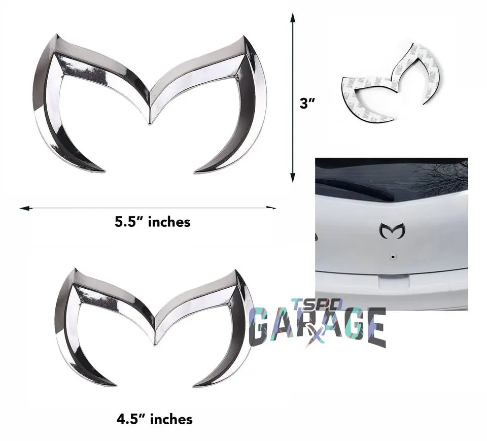 Mazda Chrome Emblems Front and Rear Set CX Mazda3