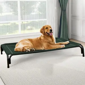Elevated  Bed, Raised Outdoor  Bed for Large Sized , Portable Cooling Pet  with Breathable & Washable Mesh, Indoor & Outdoor Pet Hammock with Skid-Resistant .