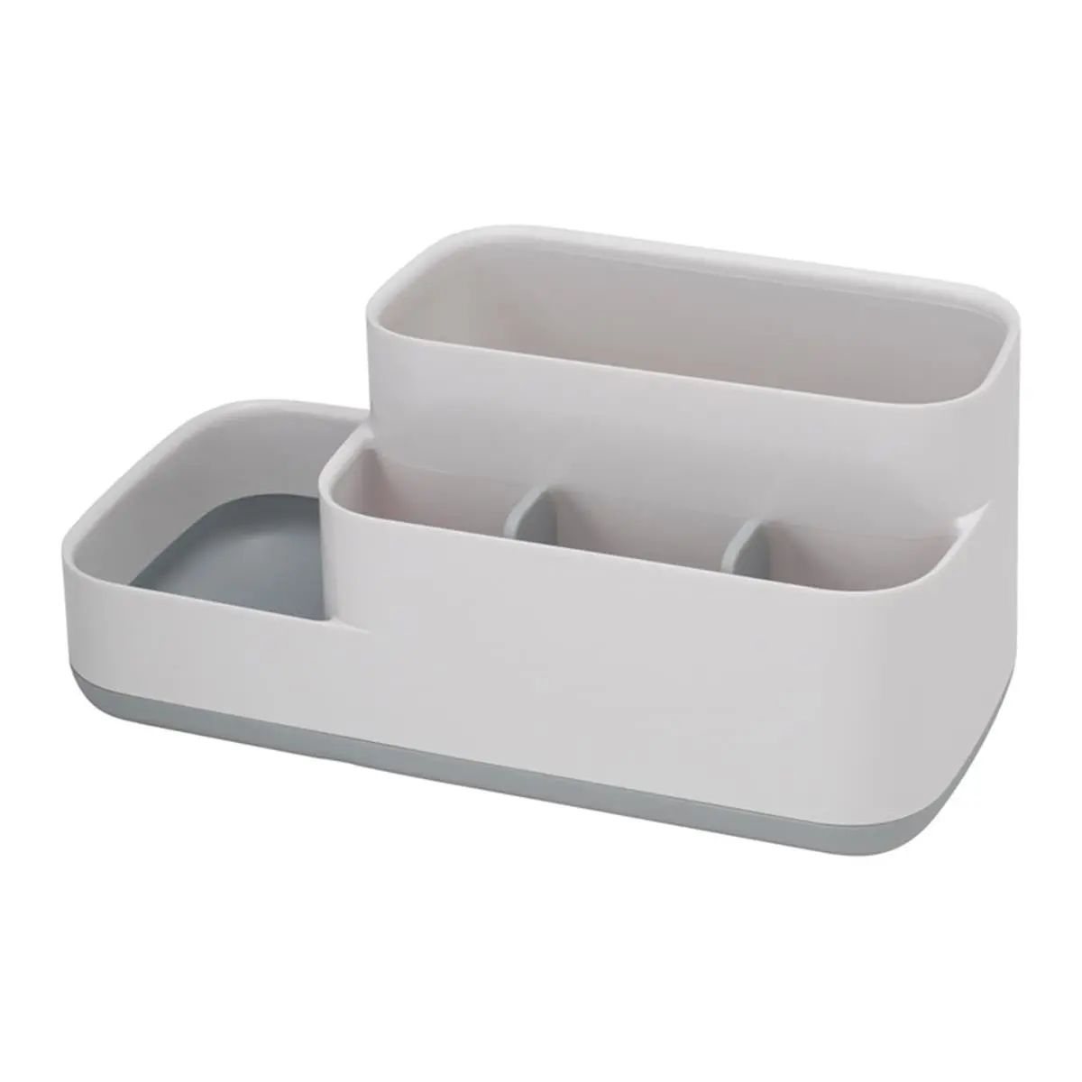 Joseph Joseph 6739486 Modern Minimalist Standard Combined ABS Plastic Bathroom Caddy - 0.9 lbs Durable Organizer, Razor Holder, Minimalist Toothbrush Holders - Gray/White, Freestanding, Up to Date Designs