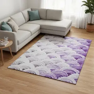 360 stand 10x14 ft. Polyester Fiber Flat Pile Geometric Print Area Rug - Purple,Ivory & Gray,Coastal Vibe,UV Protected,Washable,Machine Made,Contemporary,Decorative,Durable,Stain Resistant,Modern Decor Rectangle Rug, Contemporary Rugs