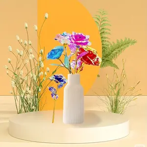 25PCS Galaxy Simulation 24K Artificial Rose, Crystal Rose Artificial Flower, Plastic Rose Bundle, Used for Valentine's Day, Thanksgiving, Father's Day, Mother's Day, Wedding, Anniversary, Christmas Party Decoration