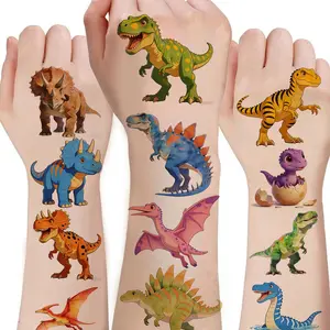 20pcs Colorful 3D Dinosaur Party Temporary Fake Tattoo Stickers Set, Perfect for Festive Events & Cosplay, Ideal Birthday Christmas Gift Choice